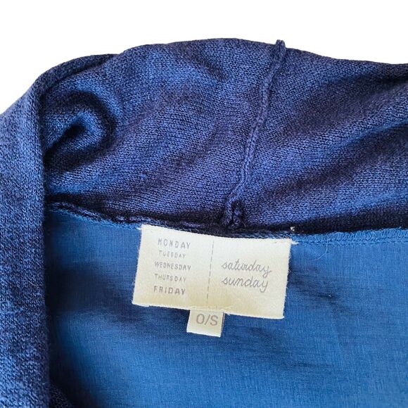 Saturday Sunday Anthropologie Long Cardigan Duster Linen Knit Boho Relaxed Artsy - Picture 9 of 12